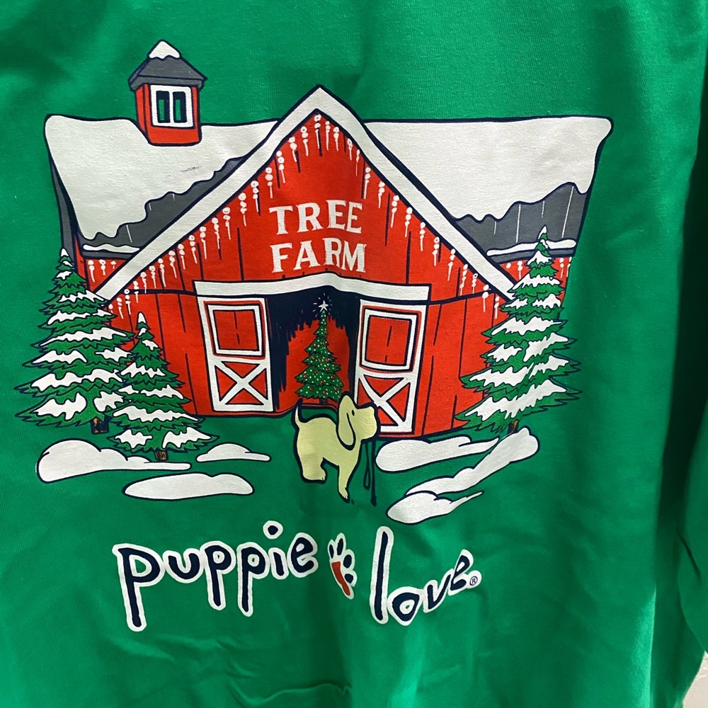 Puppie Love Green Short Sleeve Tee